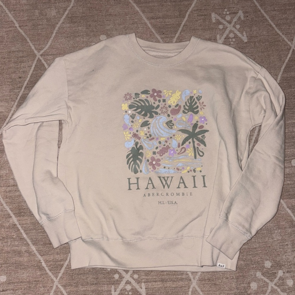 Abercrombie Kids crew neck sweatshirt with Hawaii floral graphic